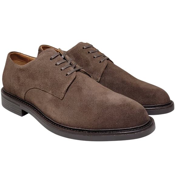 Polo Ralph Lauren Men Plain Toe Oxfords Asher Derby Size US 8D Brown Suede - Picture 1 of 4